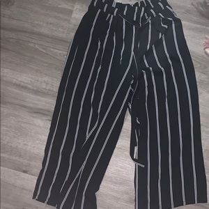 dress pants, straight fit, with tie at waist